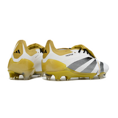 Chuteira Campo Adidas Predator 30 Elite Com Lingua FG Branca e Dourada - VENI Futebol