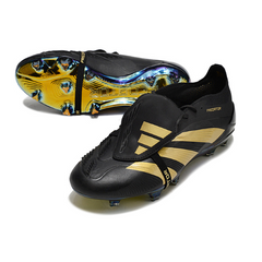 Chuteira Campo Adidas Predator 30 Elite Com Lingua FG Preta e Dourada - VENI Futebol
