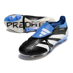 Chuteira Campo Adidas Predator 30 Elite Com Lingua FG Preta, Branca e Azul - VENI Futebol