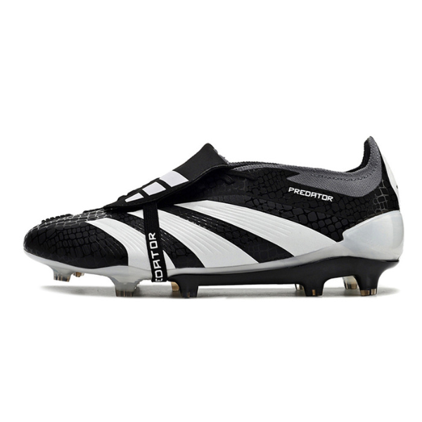 Chuteira Campo Adidas Predator 30 Elite Com Lingua FG Preta, Branca e Cinza - VENI Futebol