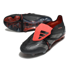 Botas de fútbol Adidas Predator 30 Elite Tongue FG para terreno firme, color negro y rojo