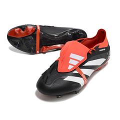 Chuteira Campo Adidas Predator 30 Elite Com Lingua FG Preta e Vermelha - VENI Futebol