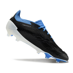 Chuteira Campo Adidas Predator 30 Elite FG Preta, Branca e Azul - VENI Futebol