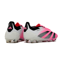 Botas de fútbol Adidas Predator 30 Elite rosa y blanco para terreno firme (FG).