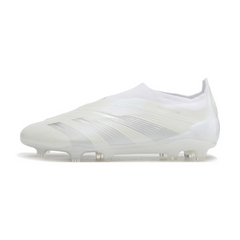 Chuteira Campo Adidas Predator 30 Elite Sem Cadarço FG Branca e Cinza - VENI Futebol