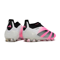 Chuteira Campo Adidas Predator 30 Elite Sem Cadarço FG Rosa e Branca - VENI Futebol