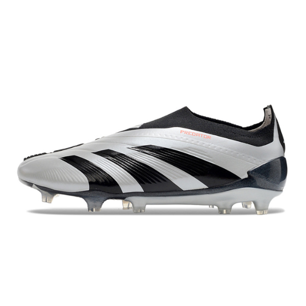 Chuteira Campo Adidas Predator 30 Elite Sem Cadarço FG Prata e Preta - VENI Futebol