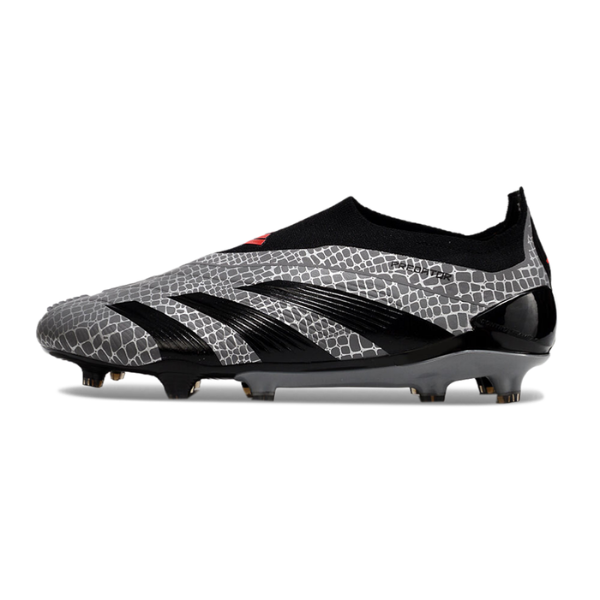 Chuteira Campo Adidas Predator 30 Elite Sem Cadarço FG Cinza e Preta - VENI Futebol