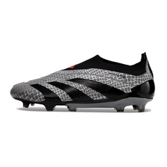 Chuteira Campo Adidas Predator 30 Elite Sem Cadarço FG Cinza e Preta - VENI Futebol