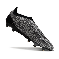 Chuteira Campo Adidas Predator 30 Elite Sem Cadarço FG Cinza e Preta - VENI Futebol