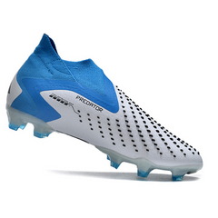 Chuteira Campo Adidas Predator Accuracy+ FG Branca, Azul e Preta - VENI Futebol