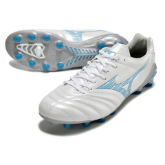 Mizuno Morelia Neo IV Pro White and Light Blue Firm Ground FG Football Boot