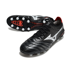 Mizuno Morelia Neo IV Elite Black White and Red Firm Ground FG Football Boot