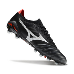 Mizuno Morelia Neo IV Elite Black White and Red Firm Ground FG Football Boot