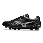 Scarpa da calcio Mizuno Morelia Neo IV Pro nera e bianca per terreni compatti FG