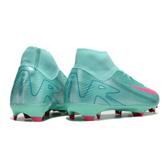 Botas de fútbol Nike Air Zoom Mercurial Superfly 10 Academy Azul claro y rosa para césped artificial AG