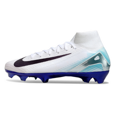 Botas de fútbol Nike Air Zoom Mercurial Superfly 10 Elite FG para terreno firme, color blanco y azul