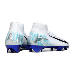 Botas de fútbol Nike Air Zoom Mercurial Superfly 10 Elite FG para terreno firme, color blanco y azul