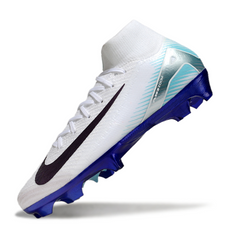 Botas de fútbol Nike Air Zoom Mercurial Superfly 10 Elite FG para terreno firme, color blanco y azul
