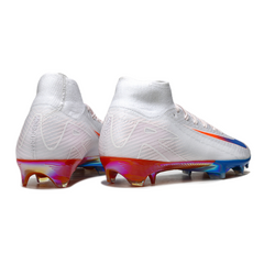 Nike Air Zoom Mercurial Superfly 10 Elite White Blue and Red Firm Ground FG Football Boot