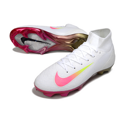 Botas de fútbol Nike Air Zoom Mercurial Superfly 10 Elite FG para terreno firme, color blanco y rosa