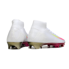 Botas de fútbol Nike Air Zoom Mercurial Superfly 10 Elite FG para terreno firme, color blanco y rosa