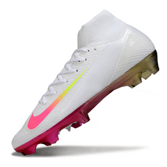 Botas de fútbol Nike Air Zoom Mercurial Superfly 10 Elite FG para terreno firme, color blanco y rosa