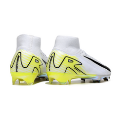 Botas de fútbol Nike Air Zoom Mercurial Superfly 10 Elite FG para terreno firme, color blanco y verde claro