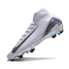 Scarpa da calcio Nike Air Zoom Mercurial Superfly 10 Elite bianca e nera per terreni compatti FG