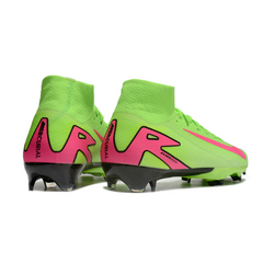 Botas de fútbol Nike Air Zoom Mercurial Superfly 10 Elite FG para terreno firme, color verde y rosa