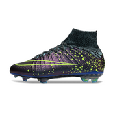 Botas de fútbol Nike Mercurial Superfly 4 Elite moradas y verdes para terreno firme (FG).