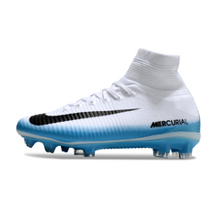 Nike Mercurial Superfly 5 Elite White and Light Blue Firm Ground FG Football Boot