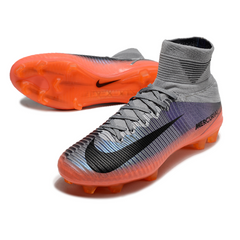 Botas de fútbol Nike Mercurial Superfly 5 Elite FG para terreno firme, color gris y naranja
