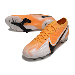 Botas de fútbol Nike Zoom Mercurial Vapor 13 Elite para terreno firme, color naranja y blanco