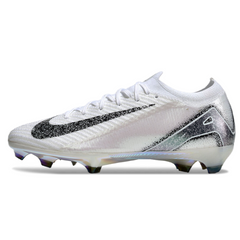 Botas de fútbol Nike Air Zoom Mercurial Vapor 16 Elite blancas y grises para terreno firme (FG).
