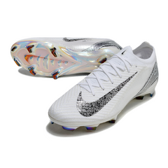 Botas de fútbol Nike Air Zoom Mercurial Vapor 16 Elite blancas y grises para terreno firme (FG).
