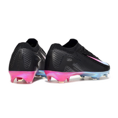Botas de fútbol Nike Air Zoom Mercurial Vapor 16 Elite negras, azul claro y rosa para terreno firme (FG).