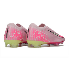 Botas de fútbol Nike Air Zoom Mercurial Vapor 16 Elite rosa claro y verde para terreno firme (FG).