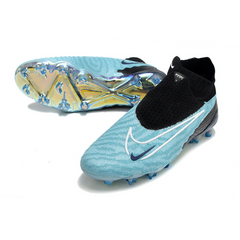 Chuteira Campo Nike Phantom GX Elite DF FG Azul Claro e Preta - VENI Futebol