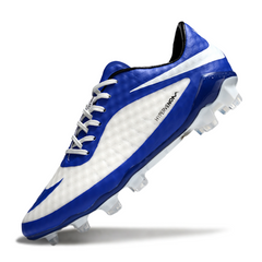 Scarpa da calcio Nike Phantom Hypervenom Elite blu e bianca per terreni compatti FG