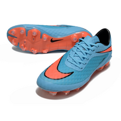 Botas de fútbol Nike Phantom Hypervenom Elite azules y naranjas para terreno firme (FG).