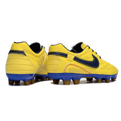 Scarpa da calcio Nike Tiempo R10 Legend Elite gialla e blu per terreni compatti FG