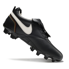 Scarpa da calcio Nike Tiempo R10 Legend Elite nera e bianca per terreni compatti FG
