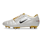 Botas de fútbol Nike Total 90 III FG para terreno firme, color blanco y dorado