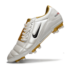 Botas de fútbol Nike Total 90 III FG para terreno firme, color blanco y dorado