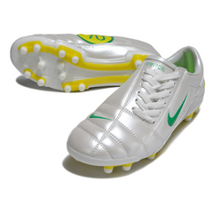Nike Total 90 III White Green and Yellow Firm Ground FG Football Boot