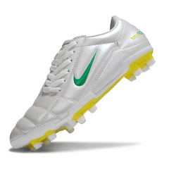 Nike Total 90 III White Green and Yellow Firm Ground FG Football Boot