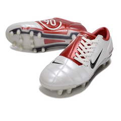 Scarpa da calcio Nike Total 90 III FG bianca e rossa per terreni compatti