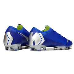 Botas de fútbol Nike Air Zoom Mercurial Vapor 12 Elite azul y plata para terreno firme FG