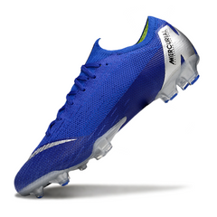 Botas de fútbol Nike Air Zoom Mercurial Vapor 12 Elite azul y plata para terreno firme FG